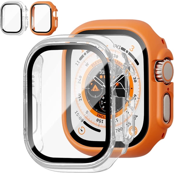 2 Pack Case with Tempered Glass Screen Protector for Apple Watch Series 8 Series 7 41mm,JZK Slim Guard Bumper Full Coverage Hard PC Protective Cover Thin Case for iWatch 41mm Accessories,Starlight