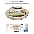 thumbnail image 4 of Tote Bag for Women - Black Cute Dachshund Dog and Wine Shoulder Bag - Large Utility Work Duffle Bag with Zipper Handbag for Travel, Work, Sprots, 4 of 5