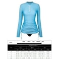 Chama Womens Plus Size Swim Rash Guard Long Sleeve Swim Shirts Bathing