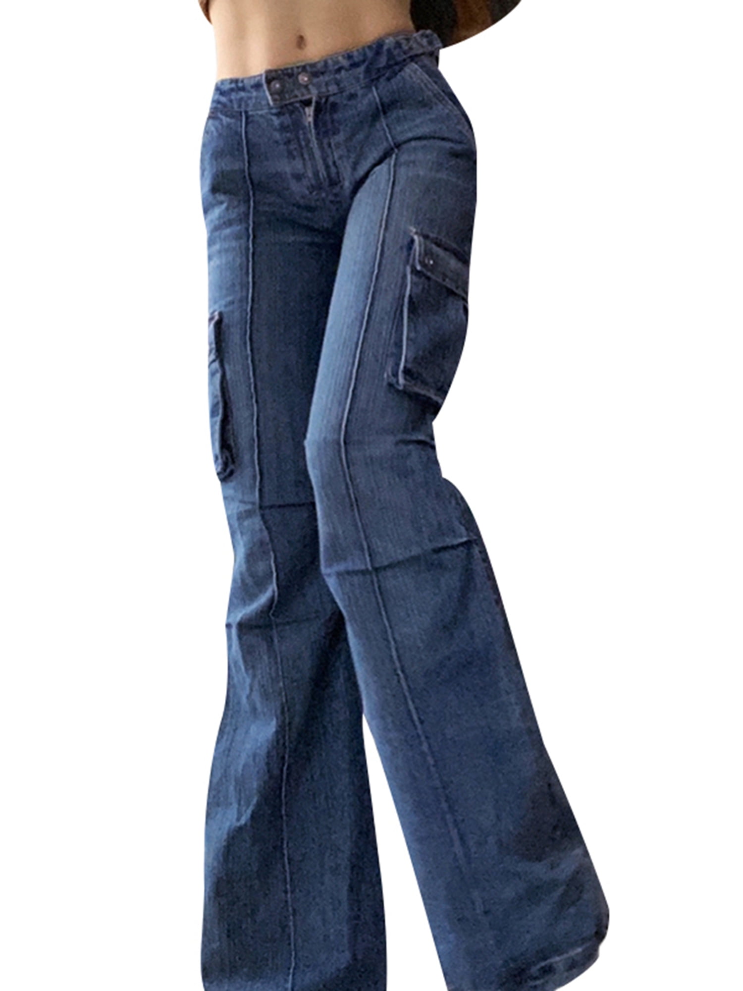 Men Harem Denim Long Trousers Pants Loose Baggy Splice Jeans Bottoms