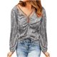 thumbnail image 1 of Top de manga farol con estampado de lunares y cordón cruzado con cuello en V para mujer Fridja czfsfas4608, 1 of 5
