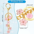 thumbnail image 2 of Uxcell Initial Letter Flower Keychain, Alphabet F Enamel Charm Flower Keyring, Pink, 2 of 6