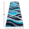 thumbnail image 3 of Flash Furniture Wisp Rectangular Contemporary Grey, Turquoise Area Rug, 2' x 7', 3 of 6