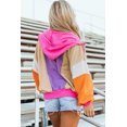 thumbnail image 3 of Redhotype Vibranet Hoodie - Trendy Full-Zip Patchwork, Women's Style, 3 of 8