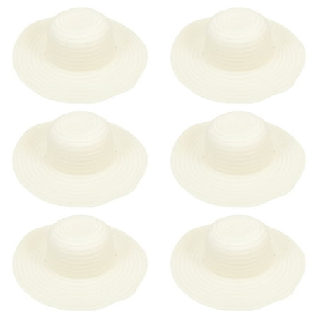

Arborister 6pcs White Straw Hats for Kids DIY Graffiti Decoration and Party Supplies