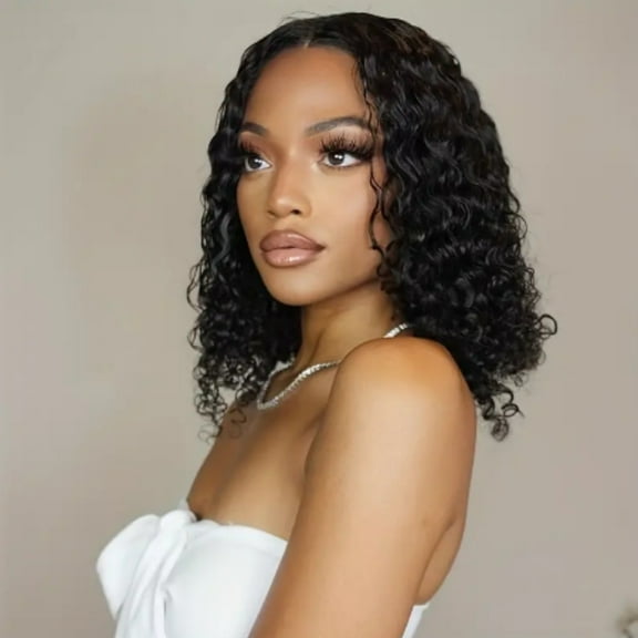 1pc Elegant 14 Inches Curly Wave Wig, High Temperature Fiber, 150% Density, Women's Rose Net Cap, Suitable Mother's Day Gift