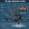 thumbnail image 4 of Homall Gaming Chair Fabric Computer Chair Massage Game Chair Cloth Office Chair with Headrest, Lumbar Support & Footrest,Gray, 4 of 7