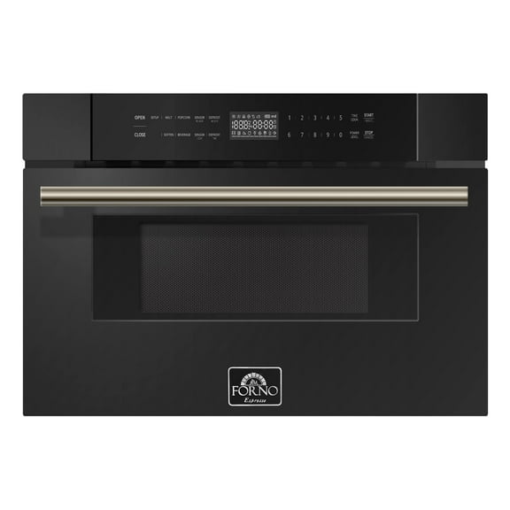 Forno Capoliveri Espresso 30-Inch Microwave Drawer, Black, 1.2 cu.ft, 1500 Watts, Built-In, Touch Control LCD Display, Auto-Touch Open/Close, 11 Power Levels, Sensor Cooking