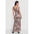 thumbnail image 3 of Women's Zebra Leopard Print Maxi Dress with Side Slits, 3 of 3
