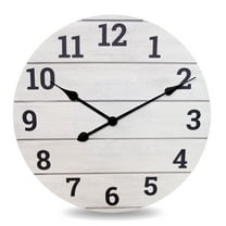 Mainstays 20" Analog Whitewashed Wood Plank Wall Clock