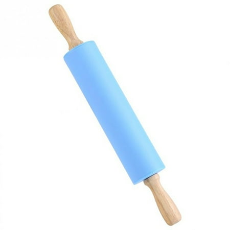 

5PCS Non-Stick Silicone Rolling Pin Wooden Handle Bar Pastry Baking Tool Bakeware Kitchen Gadgets