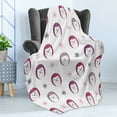 thumbnail image 4 of Hedgehog Soft Flannel Fleece Throw Blanket, Colorful Spiky Animals with Faces Doodle Flowers Cartoon Style Image, Cozy Plush for Indoor and Outdoor Use, 50" x 70", Pink Lilac Black, by Ambesonne, 4 of 5
