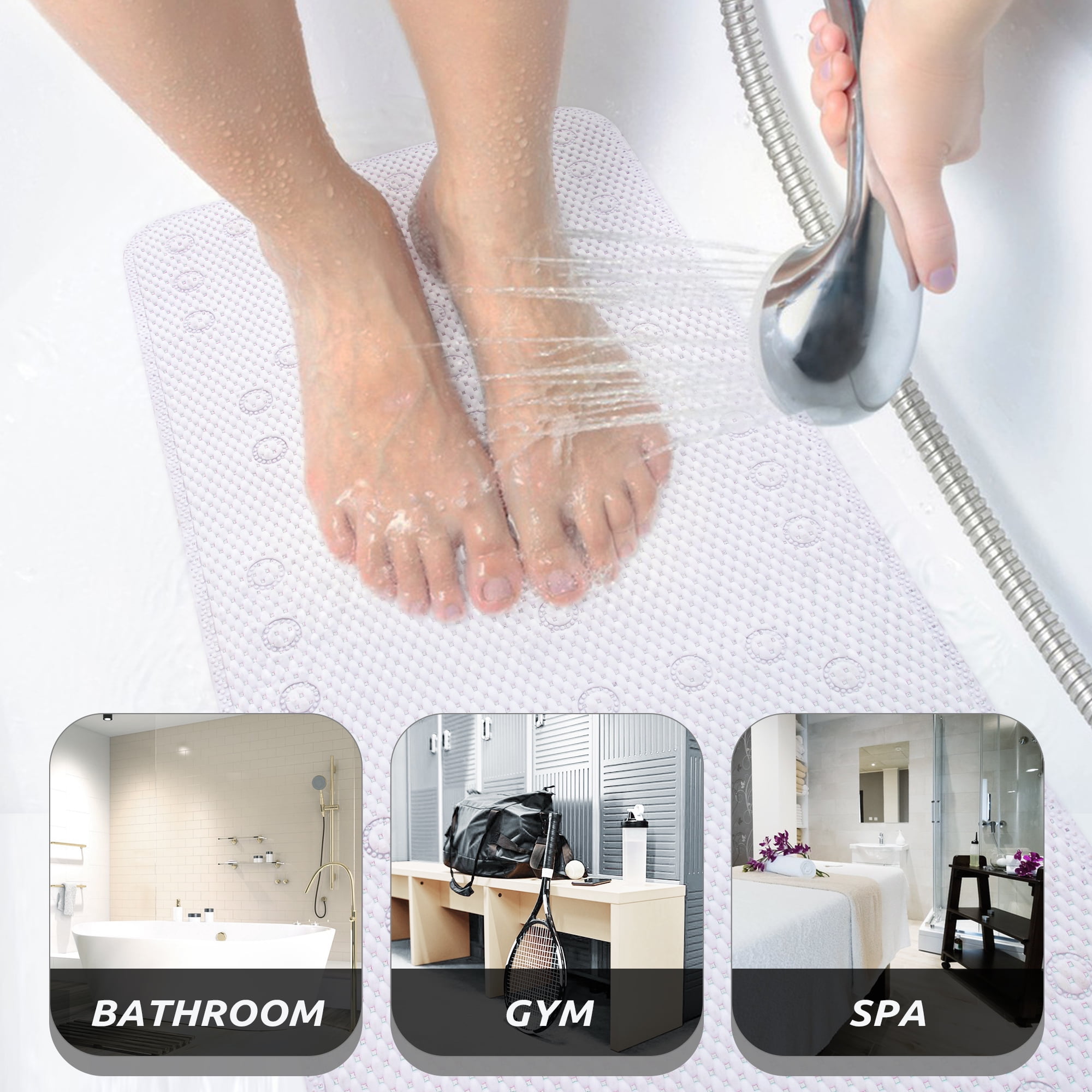 Ray Star Bathtub Mat Non-Slip Shower Mats for Tub, 36×17 Inch, Bath Mat for Tub with Suction Cups and Drain Holes, Washable, Soft on Feet, Easy Clean