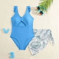 thumbnail image 2 of XEGLSBU Swimsuit for Girls 1 Piece Girl's 2 Piece Swimsuit Bathing Suit High Waist Bikini Sets with Cover Up z260529-2-Sky Blue Size 13-14 Years, 2 of 6