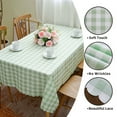 thumbnail image 5 of CSFL Checkered Tablecloth for Rectangle Tables, Polyester Gingham Tablecloths, Stain Resistant Dining Table Cover for Outdoor Picnic, Kitchen and Party, 63"x 55", Light Green and White, 5 of 7