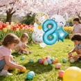 thumbnail image 2 of Easter Themed Number Balloons For Holiday Party And Birthday Celebrations With Metallic Gold Shine Event & Party, 2 of 5
