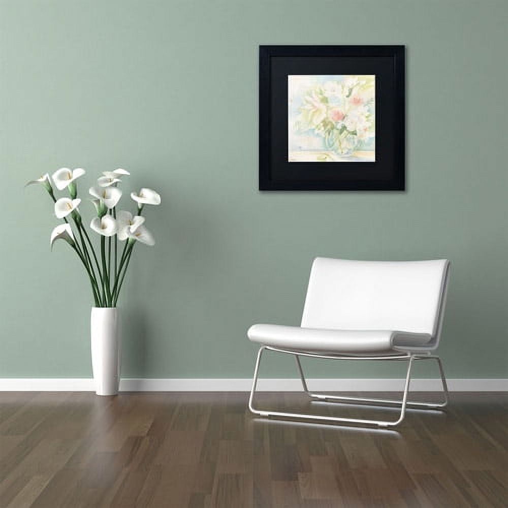 Trademark Fine Art "Early June Bouquet" Canvas Art by Sheila Golden, Black Matte, Black Frame