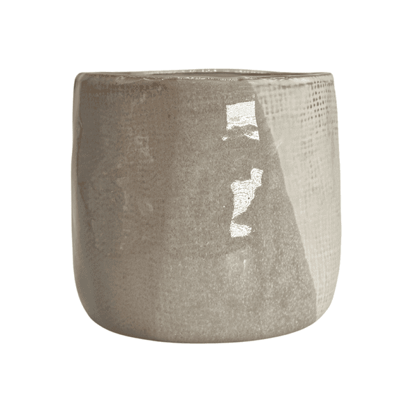 Admired by Nature ABN5E198-BEIGE 4.5' Ceramic Flower Planter, Ceramic Pot Planter, Plant Home Dcor, Beige