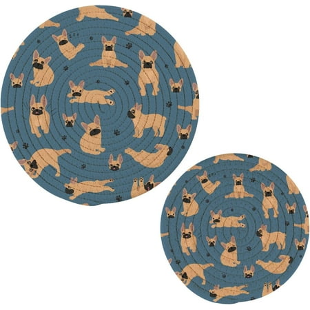 

Tangkunup Cute Dog Trivets Pot Holders Set of 2 Decoration Potholders for Kitchens Pure Cotton Thread Weave Trivets Hot Pads for Kitchens Coasters Placemats Spoon Rest for Cooking