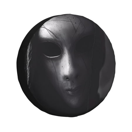 Gaeub Mystical Masked Figure Monochrome 14-17in Tire Cover Spare Tire Cover for Camper Caravan Trailer Car Truck SUV Jeep-17 inch
