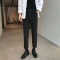 thumbnail image 2 of Pantalones de sastrería social de talla grande para hombre, pantalones de traje de negocios ajustados y trenzados, ropa de estilo coreano antiarrugas, 2 of 4