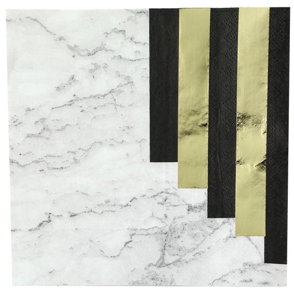 EcoQuality Marble Stripes Lunch Napkin – Elegant, Durable, and Disposable, Dispenser Napkin Refill, Everyday Napkins, Perfect for Restaurants, Diners, Bodegas & Home (20)