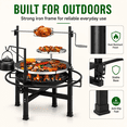 thumbnail image 2 of Seizeen Wood Fire Pit, 33'' Round Charcoal Grill Firepit Combo, Outdoor Iron BBQ Grill with Adjustable Cooking Grate, Portable Camping Grill & Outdoor Fireplace for Backyard Patio Picnic, 2 of 9