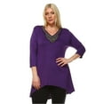 thumbnail image 2 of White Mark PS1291-06-1XL Women Plus Size Luna Tunic Top - Purple, Extra Large, 2 of 4