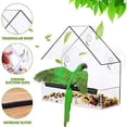 thumbnail image 3 of Window Bird Feeder, Hollow Design Round Corner Bird House Feeder Clear Acrylic  For Home, 3 of 8
