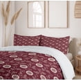 thumbnail image 6 of Ambesonne Maroon Duvet Cover Set, Bicolor Floral Graphic Art, 2-Calking, Maroon Champagne, 6 of 7
