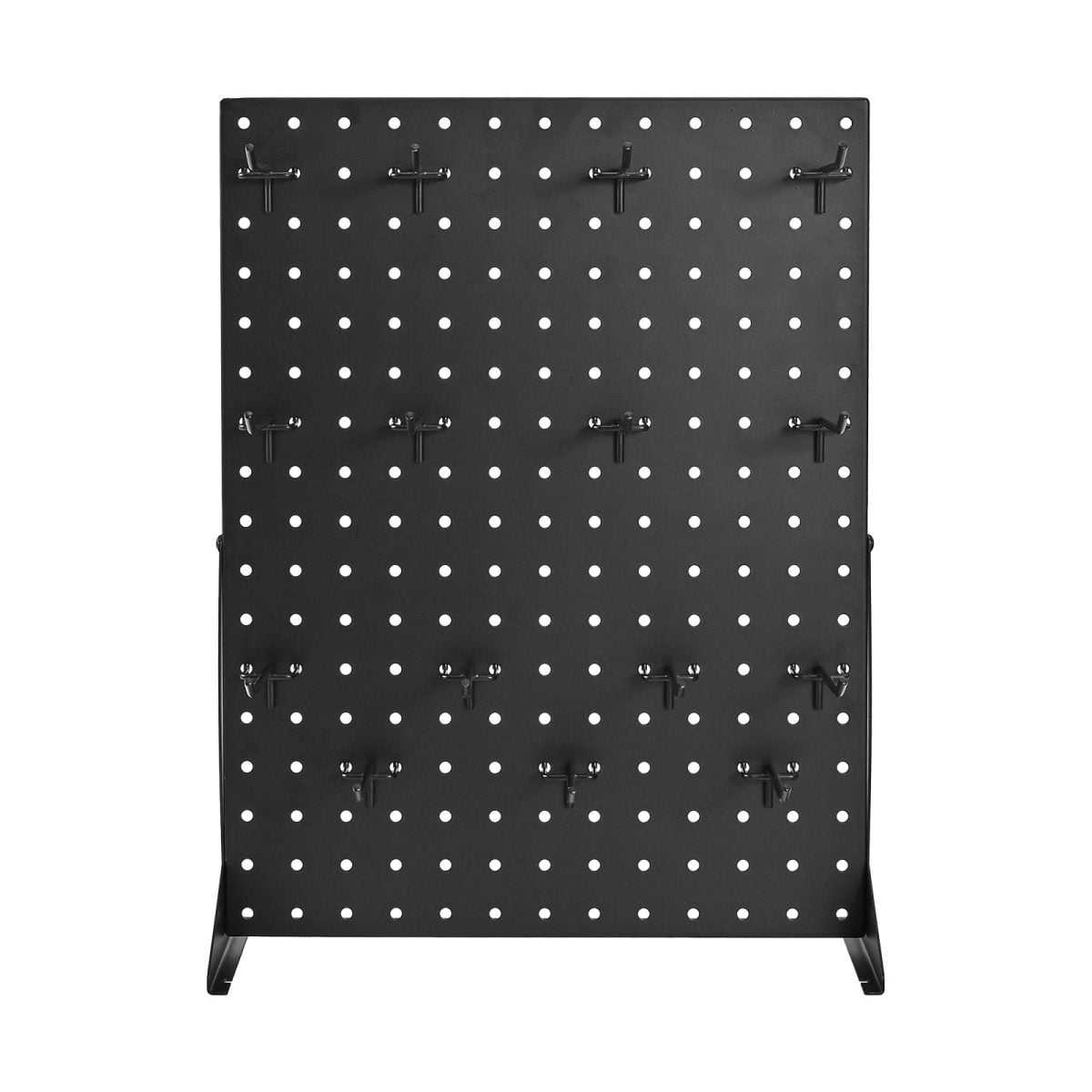 TENGDA Pegboard Display Stand with 15 Hooks Pegboard Panels Display Black (1 PCS)