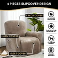 thumbnail image 2 of AIGIA 4-Pieces Recliner Chair Cover Velvet Stretch Recliner Couch Covers for Reclining Chair Slipcovers Non Slip Form Fitted, 2 of 7
