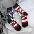 thumbnail image 5 of Cauagu Vintage Baseball American Flag Print Crew Socks for Women and Men,Adult Athletic Running Socks 1-Pair Sports Socks Work Gear Socks with Moisture Wicking, 5 of 6