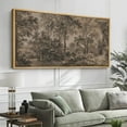 thumbnail image 4 of IDEA4WALL Extra Large Framed Canvas Print Wall Art Forest Landscape in Sepia Tones Illustrations Nature Wilderness Antique Retro Fine Art Oversized Artwork Relax/Calm for Living Room - 60"x30", 4 of 5