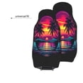 thumbnail image 6 of KAKALAD Neon Sunset Scene Palm Trees Tropical Sunsets Beach Landscape Summer 1 Car Accessories Seat Covers Set Vehicle Seat Covers Universal Front Seats Protector 2 Pcs, 6 of 9