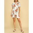 thumbnail image 5 of Made by Johnny Women's Airy Short Sleeve Kimono Style Deep V Neck Dress Top S-3XL Plus Size S WHITE_FLORAL, 5 of 6