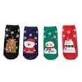 thumbnail image 2 of kusrkot 4 Pair Novelty Low Crew Socks Chrismas Short Sock Snowflake Background, 2 of 8