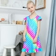 thumbnail image 4 of Pashop 2pcs Girls Nightgowns, Mermaid Short Sleeve Sleepwear Nightie Nightgown Princess Pajama Dresses for 6-7 Girls, 4 of 7