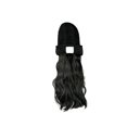 thumbnail image 1 of Jumpingount Sombrero de mujer, peluca de Color sólido, extensión de pelo falso decorativo, gorro de invierno, decoración, tocado de fibra de alta Cuidado del cabello Negro Jumpingount CE014905-01, 1 of 6