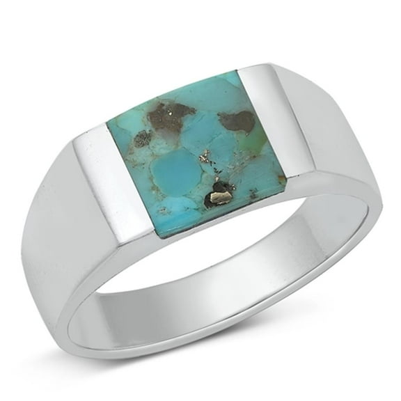 CHOOSE YOUR COLOR Sterling Silver Simulated Turquoise Ring .925 Cocktail Band Blue CZ Female Size 12