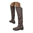 thumbnail image 3 of Leozcaa Women's Slouchy Knee High Boots with Chunky Heel Round Toe Comfortable Fall Winter Booties, 3 of 9