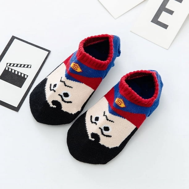 SpidSuffolk calcetines cortos de algodón para niños, calcetines cálidos transpirables con dibujos animados, calcetines de verano a la moda para bebés y niños, 1 par