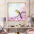 thumbnail image 2 of Beautiful Bird Sitting On Flowering Branch 36 in x 36 in Framed Painting Canvas Art Print, by Designart, 2 of 5