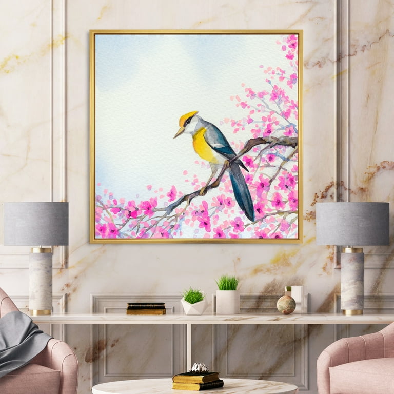 Bird Flower Big Canvas Wall Art Painting For Living Room, Bedroom Wall  Decor (24 X 36 Inches)