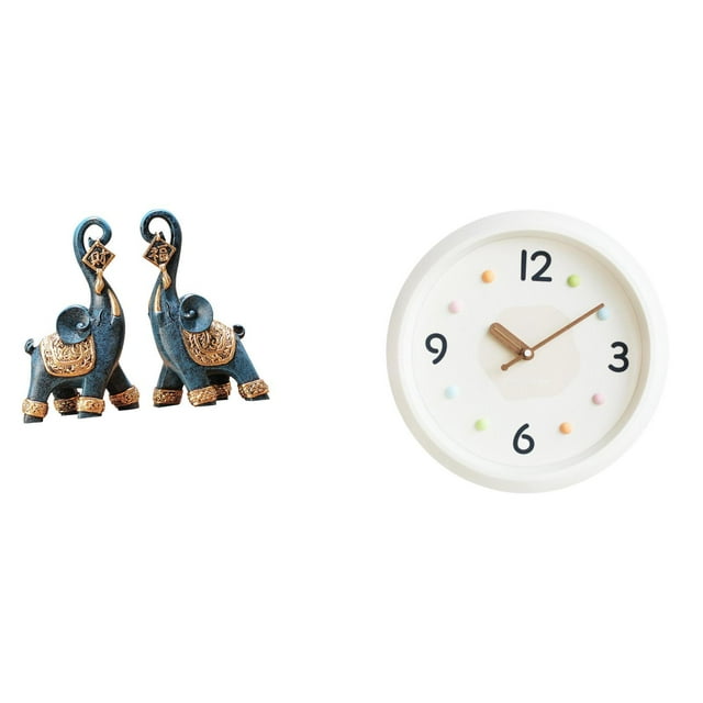 Figura de elefante,Figuras de elefantes,estatuas,adornos de animales,Escultura coleccionable para dormitorio,decoración del hogar,regalo.,Reloj de pared,Reloj de pared decorativo,moderno y