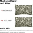 thumbnail image 5 of Olive Green Beige Daisy Floral Lumbar Pillow Covers 12X20 Inch Vintage Flowers Pillow Cases Set of 2 Block Print Cotton Linen Throw Pillows Farmhouse Decor For Sofa Couch Porch Bed Cushion Outdoor, 5 of 6
