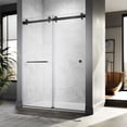 thumbnail image 3 of UKD01 61 to 65 in. x 66 in. H Frameless Double Sliding Shower Door in Matte Black with 3/8 in. (10mm) Clear Glass, 3 of 7