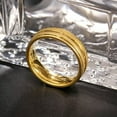 thumbnail image 6 of EOEMY 6mm Matte Stylish Band Men'S Titanium Steel 18K Gold Plated Wedding Ring Sz 7-11, 6 of 6