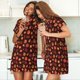 thumbnail image 4 of Fotbe fall Maple leaf Bata de Dormir para Mujer con Estampado, Camisón de Algodón de Manga Corta, Ropa de Dormir Casual, 4 of 6