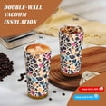 thumbnail image 4 of Stainless Steel Coffee Cup 7.7×2.6×3.5in Tapered Design Nylon Woven Wrist Strap Portable Durable Cup Bottom With Non-Slip Sticker Animal Print Style Mediumorchid_2, 4 of 8